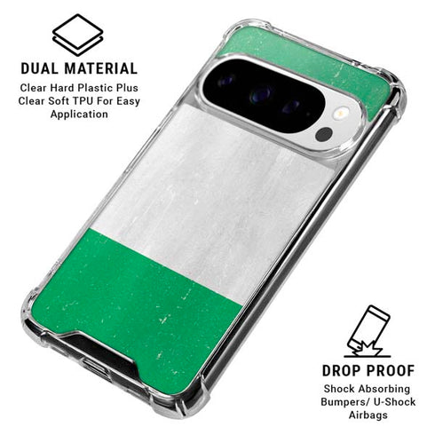 Nigeria Flag Distressed Google Pixel 10 Pro Clear Case